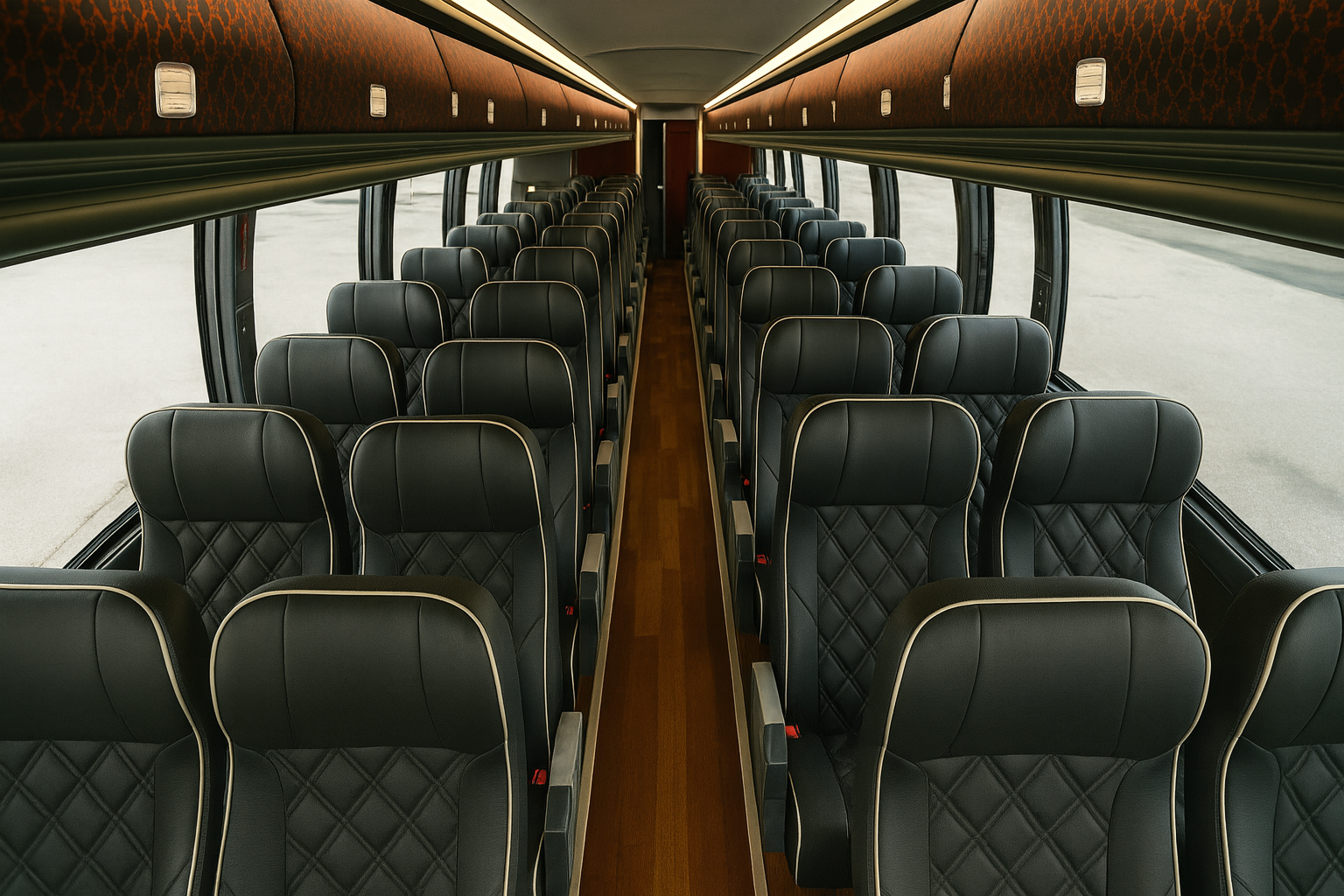 56 Passenger Charter Coach Bus interior