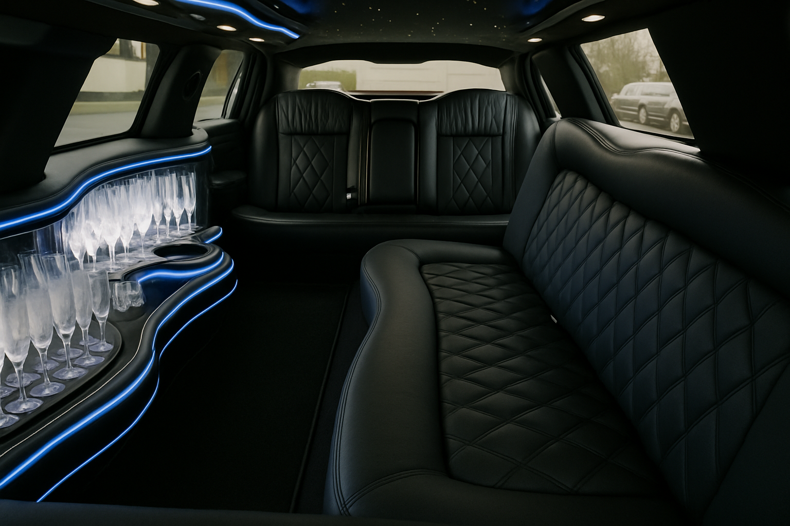8 Passenger Stretch Limousine interior